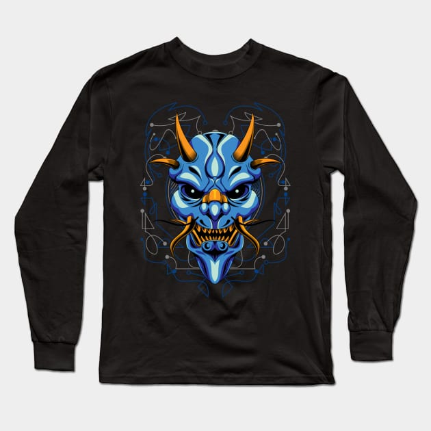 oni mask japanese Long Sleeve T-Shirt by SHINIGAMII